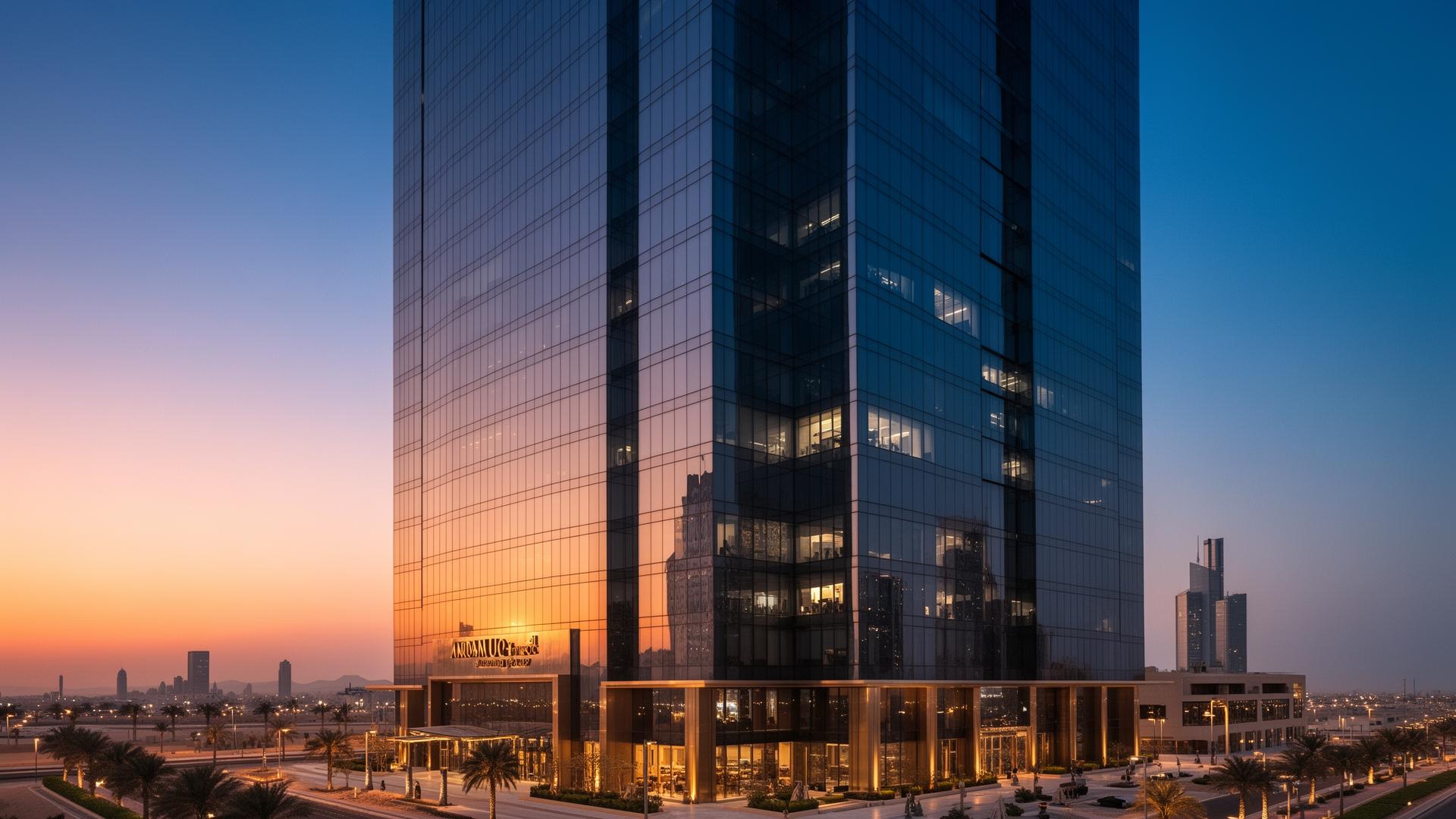 Amber Gem Tower at twilight